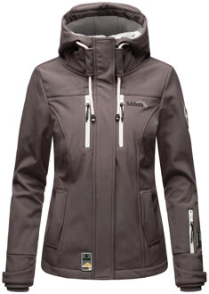 dames softshelljas – Kleine Zicke, warm met capuchon & fleecevoering - maat M Grijs