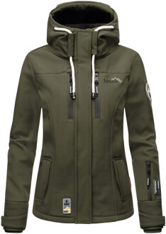 dames softshelljas – Kleine Zicke, warm met capuchon & fleecevoering - maat M Groen