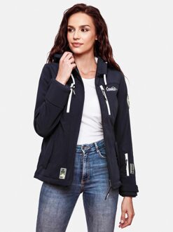 dames softshelljas – Kleine Zicke, warm met capuchon & fleecevoering - maat S Blauw