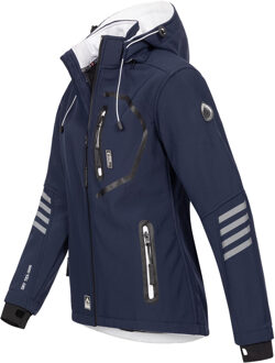 Dames Softshelljas Marineblauw-Wit - 5XL