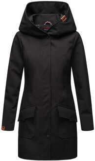 dames softshelljas – Mayleen, waterafstotend met capuchon - maat 3XL Zwart