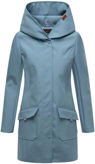 dames softshelljas – Mayleen, waterafstotend met capuchon - maat S Blauw