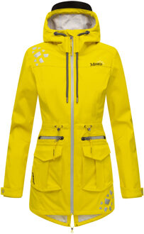 dames softshelljas – Ulissaa met capuchon & reflecterende details - maat L Geel