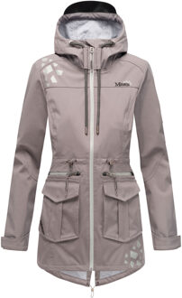 dames softshelljas – Ulissaa met capuchon & reflecterende details - maat S Grijs