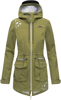 dames softshelljas – Ulissaa met capuchon & reflecterende details - maat S Groen