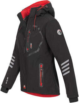 Dames Softshelljas Zwart-Rood - maat L