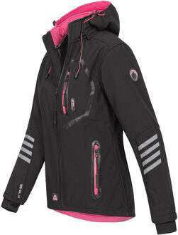 Dames Softshelljas Zwart-Roze - 3XL