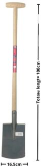 Dames Spade Lichtgewicht - Schoppen/Spaden - Met Opstapje -Met Essenhout steel 85 Bats - Tuinschop - Schop - Beige