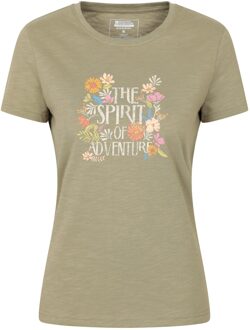 Dames Spirit Of Adventure Gedrukt T-Shirt (Khaki Groen) Kaki - EU 40 / UK 12