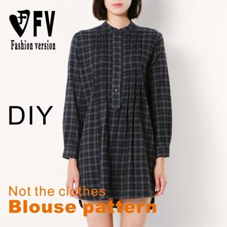 Dames Staande Kraag Lange Stijl Losse Lange Mouwen Patroon 1:1 Kledingstuk Naaien Structuur Tekening BCY-36 Size 5XL