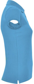 Dames ster poloshirt - maat S Blauw