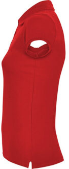 Dames ster poloshirt - maat S Rood
