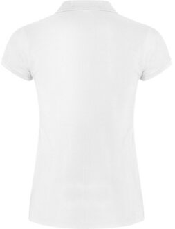 Dames ster poloshirt - maat S Wit