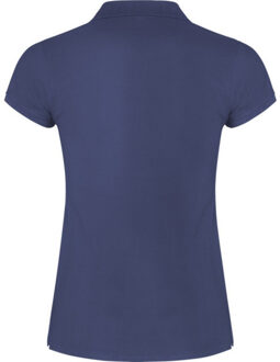 Dames ster poloshirt - maat XXXL Blauw
