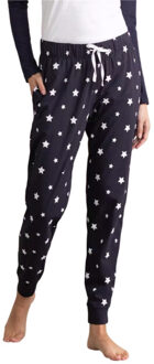 Dames sterren pyjamabroek met manchet Blauw - L