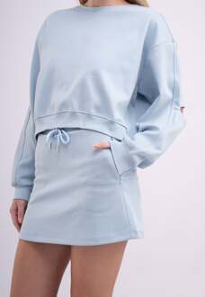 Dames Stijlvolle tweedelige set met rok Blauw