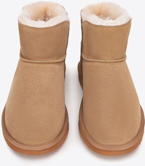 Dames Suède Enkellaarsjes met Gesp Bruin Suède Leer - maat