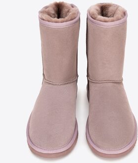 Dames Suède Enkellaarsjes met Wollen Voering, Donkerroze - EU 39