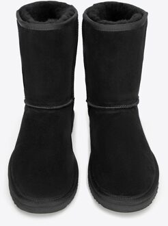 Dames Suède Enkellaarsjes met Wollen Voering, Zwart - EU 38