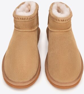 Dames Suède Laarzen met Wol Bruin Suède Leer - EU 35