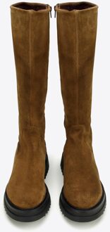 Dames Suède Platform Laarzen Bruin Suède Leer - EU 37