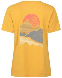 Dames Sunset Achterdruk T-Shirt (Mosterd) Mosterdgeel - EU 38 / UK 10