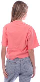 Dames-T-shirt Off White Hands Off Cropped in Roze