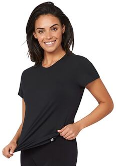 Dames T-shirt Ronde Hals - Zwart L