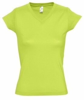 Dames t-shirt  V-hals lime 38 (M)