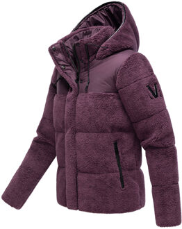 dames teddy puffer jas met capuchon – model Kaguraa Bessenrood - XS