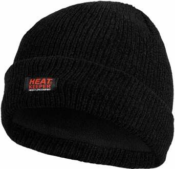 Dames Thermo Muts Chenille Zwart - One size