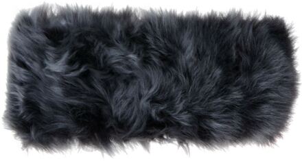 Dames Toscana 100% schapenvacht lederen hoofdband Zwart en zilver - One Size