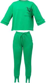 Dames Trainingspak Chain met oversized top Groen - S