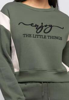 Dames trainingspak Enjoy, geborduurd, stijlvol Kaki - XS