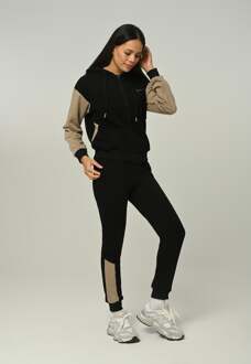 Dames Trainingspak Love met ritssluiting Zwart - S