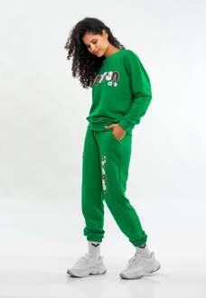 Dames Trainingspak met ballonprint - maat Limoengroen