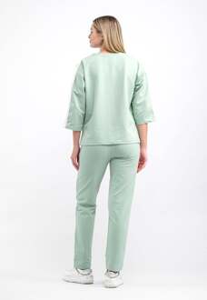 Dames Trainingspak met halfkorte mouwen en geborduurde details Groen