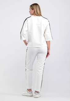 Dames Trainingspak met halfkorte mouwen en geborduurde details Wit
