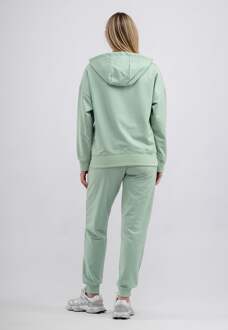 Dames Trainingspak met halve rits en kangoeroezak, stijlvol trainingspak met logodetails - maat Groen