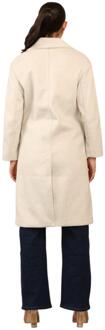 dames Trenchcoat met twee rijen knopen in Ivoor - maat UK 8-10 (Womens)