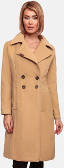 Dames Trenchcoat Wooly – Premium Wintermantel met Elegante Pasvorm Beige