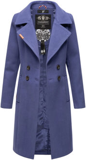 Dames Trenchcoat Wooly – Premium Wintermantel met Elegante Pasvorm Blauw - S