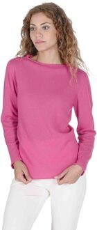 Dames Trui Met Boothals Coe 0025 Fuschia - maat M Fuchsia