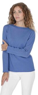 Dames Trui Met Boothals Coe 0025 Helder Blauw