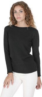 Dames Trui Met Boothals Coe 0025 Zwart