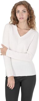 Dames Trui Met V-Hals Coe 0022 Off White - maat Gebroken wit