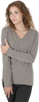 Dames Trui Met V-Hals Coe 0022 Taupe - maat EU 46 / UK 18