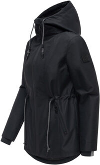 dames tussenjas Blumentanz met capuchon Zwart - XL