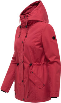 dames tussenjas Bonbonparty met capuchon Rood - 3XL