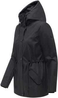 dames tussenjas Bonbonparty met capuchon Zwart - 2XL